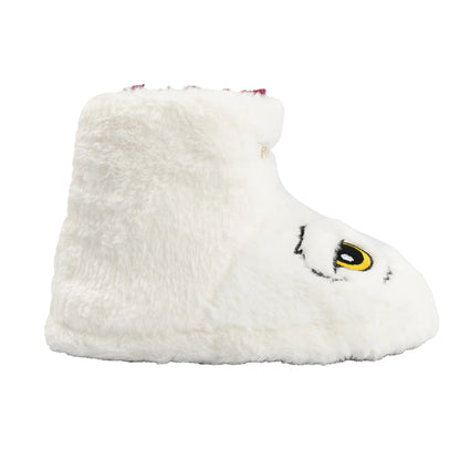 White - Side - Harry Potter Girls Hedwig Slipper Boots