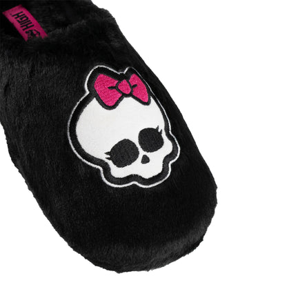 Black - Side - Monster High Womens-Ladies Character Mule Slippers