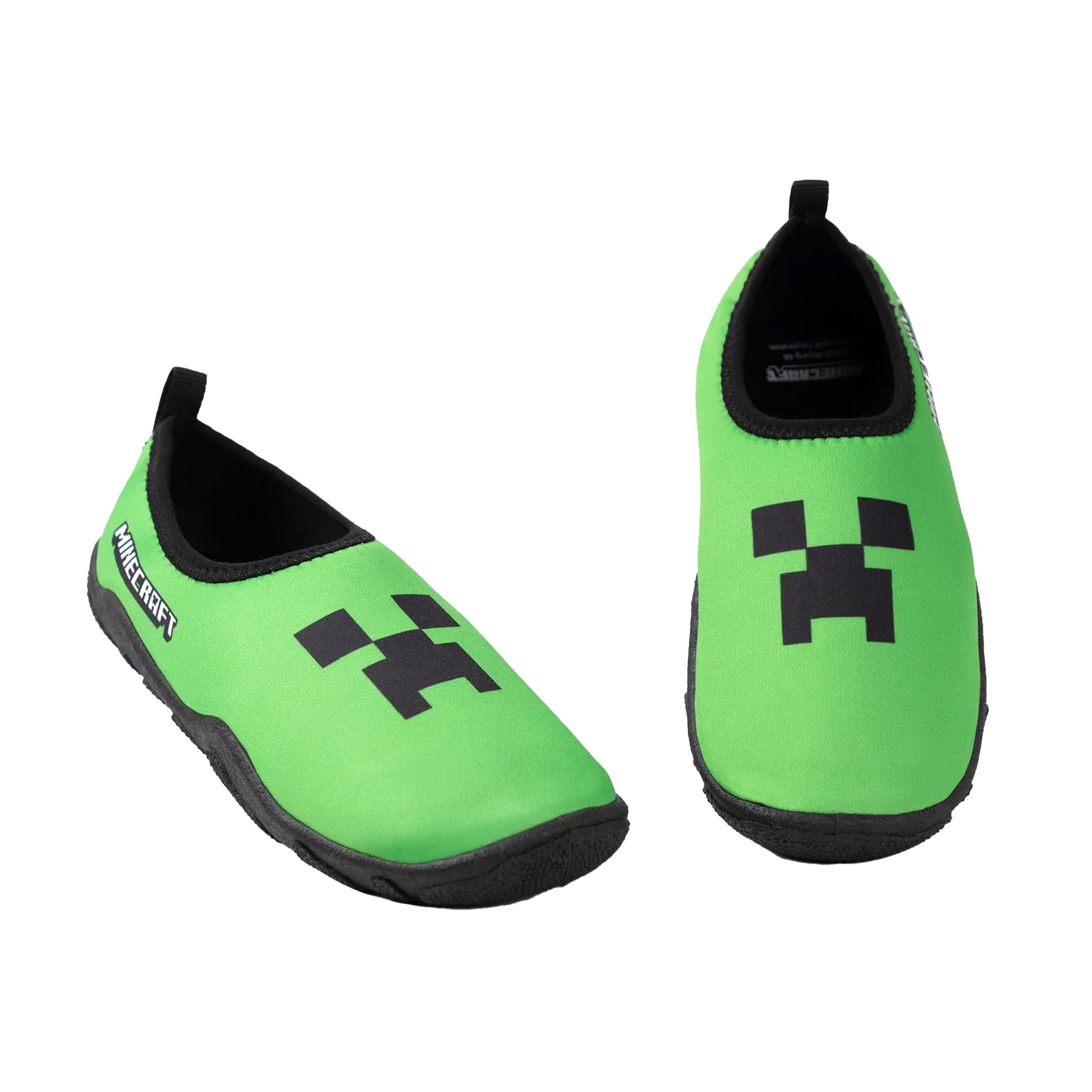 Green - Back - Minecraft Boys Aqua Creeper Water Shoes