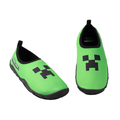 Green - Back - Minecraft Boys Aqua Creeper Water Shoes
