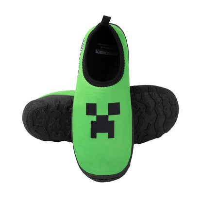 Green - Side - Minecraft Boys Aqua Creeper Water Shoes