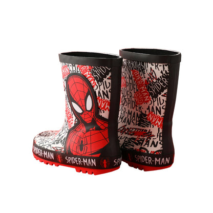 Red - Back - Spider-Man Boys Character Wellington Boots