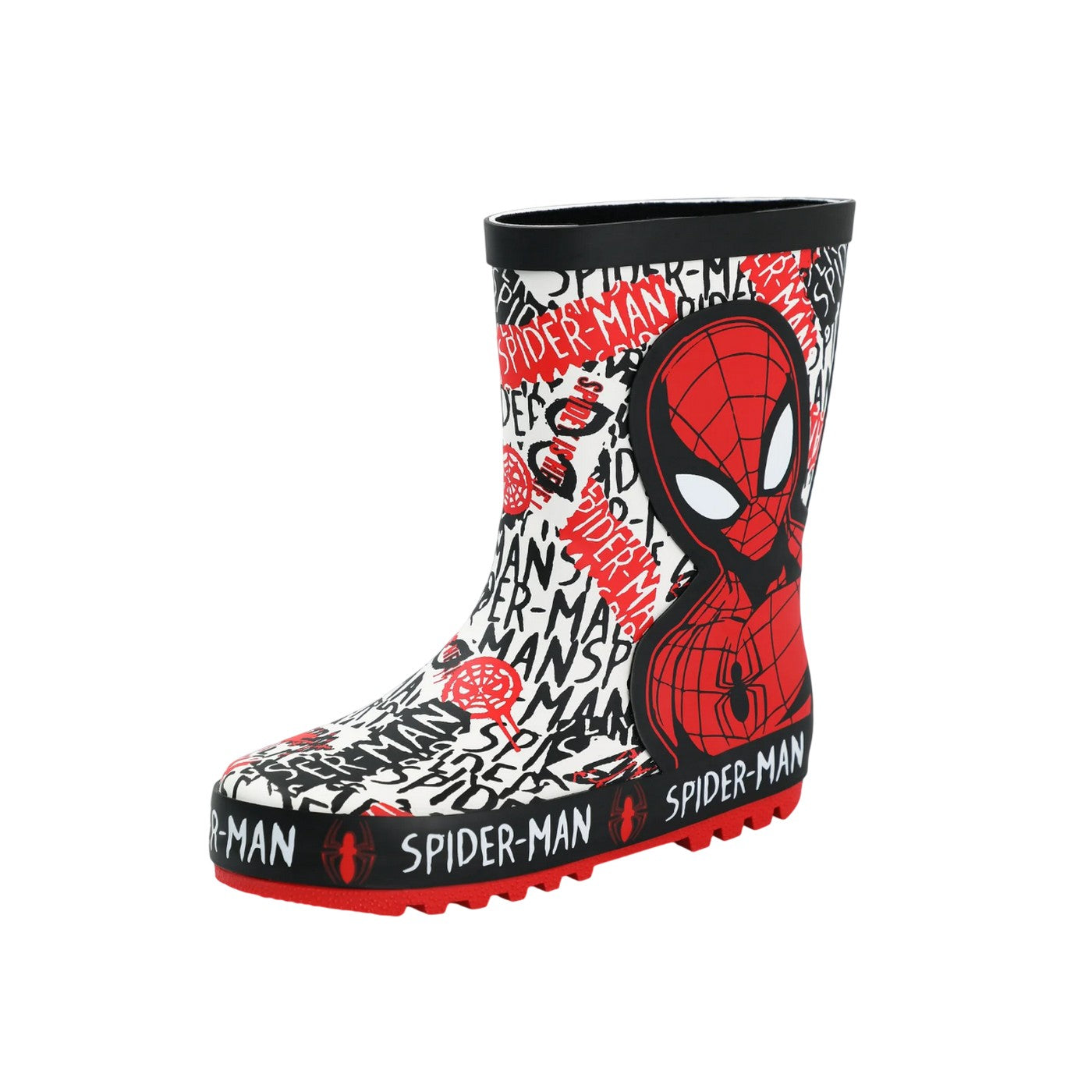 Red - Side - Spider-Man Boys Character Wellington Boots