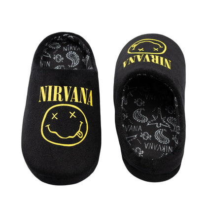 Black - Lifestyle - Nirvana Childrens-Kids Logo Mule Slippers