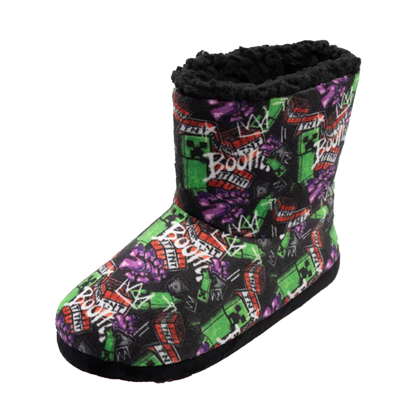Multicoloured - Back - Minecraft Boys All-Over Print Slipper Boots