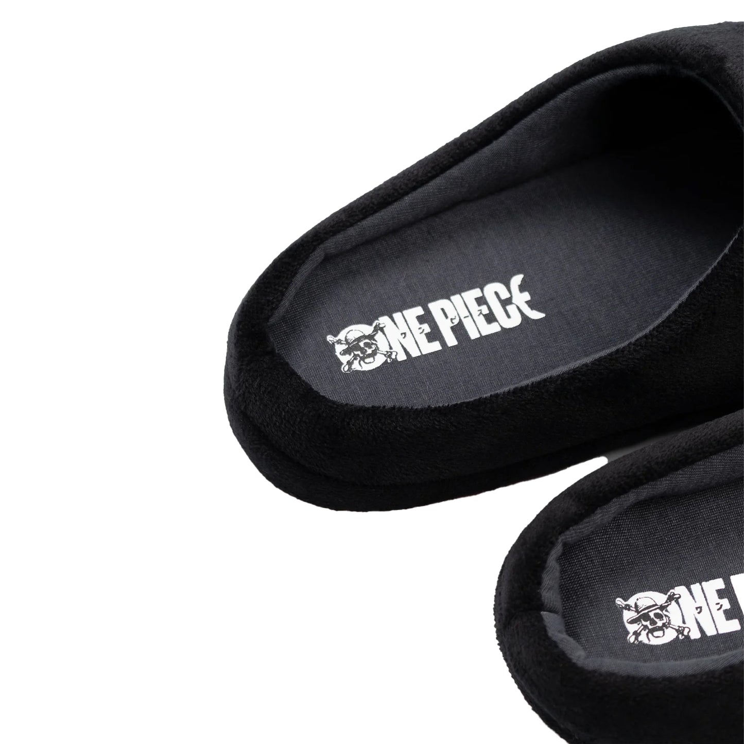 Black - Side - One Piece Mens Logo Mule Slippers