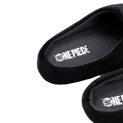 Black - Side - One Piece Mens Logo Mule Slippers