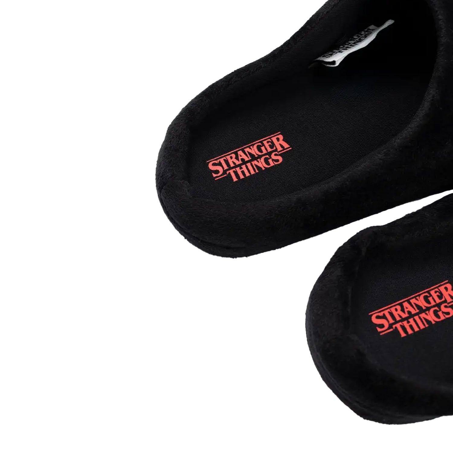 Black - Back - Stranger Things Unisex Adult Logo Mule Slippers