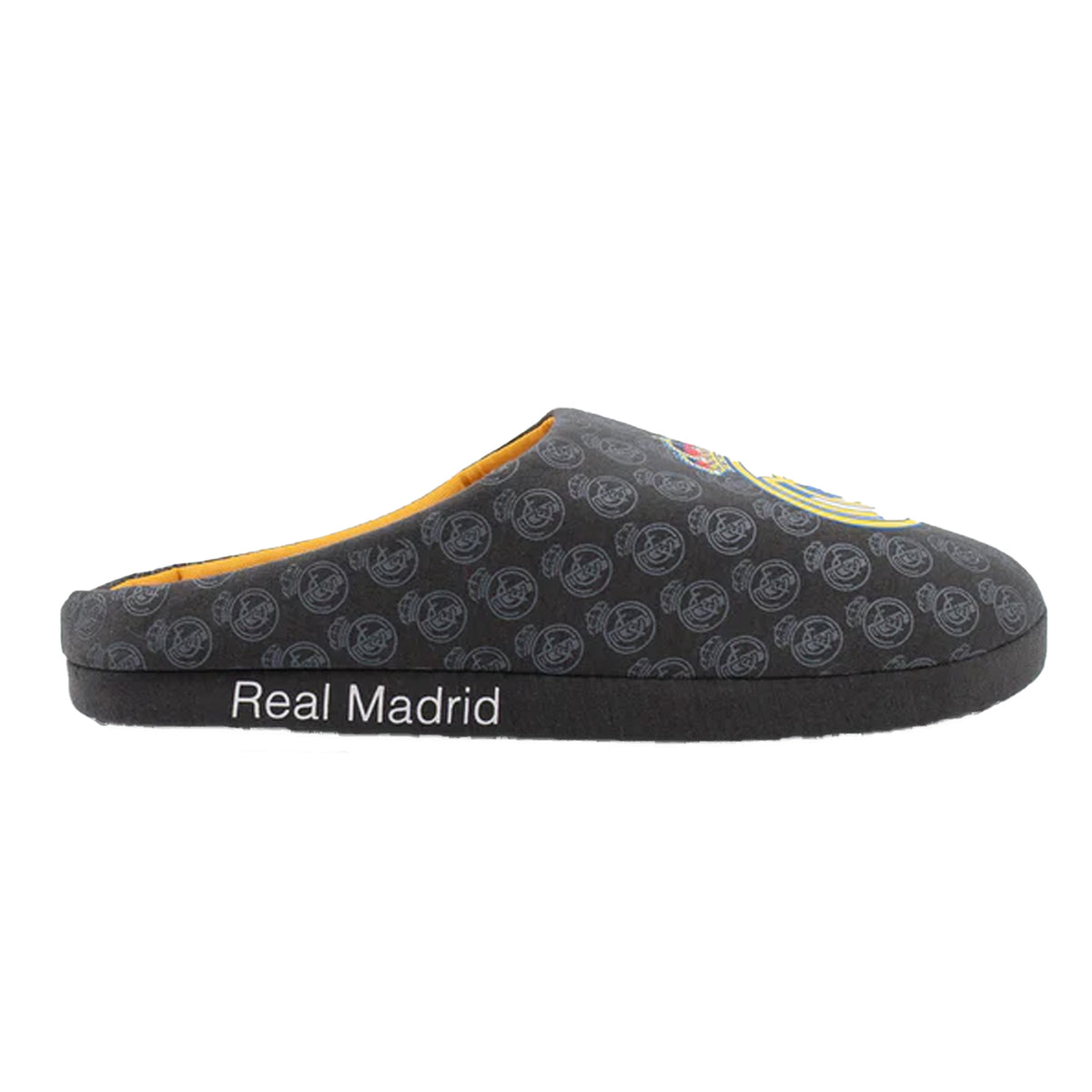 Black - Back - Real Madrid CF Mens Repeat Logo Mule Slippers