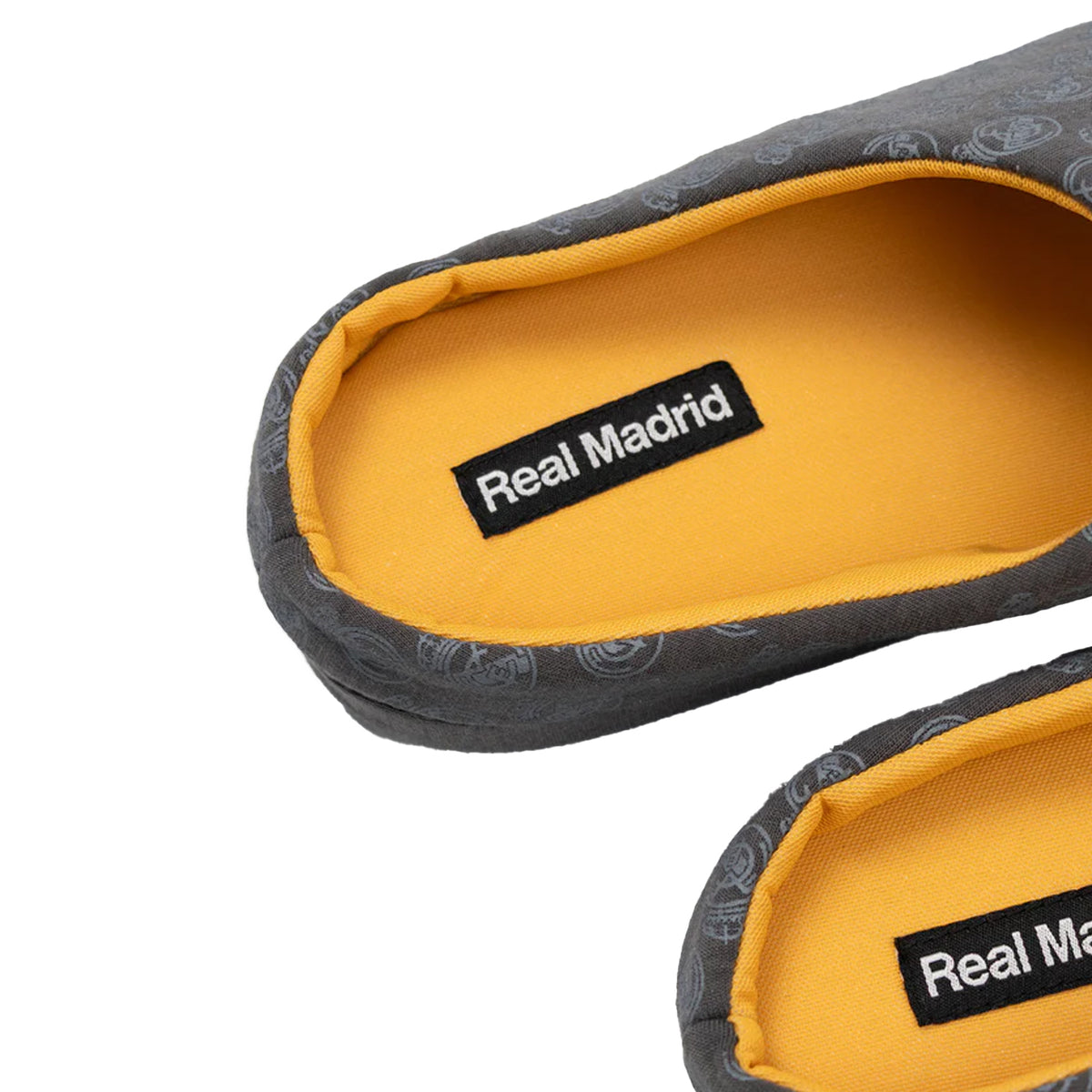 Black - Side - Real Madrid CF Mens Repeat Logo Mule Slippers