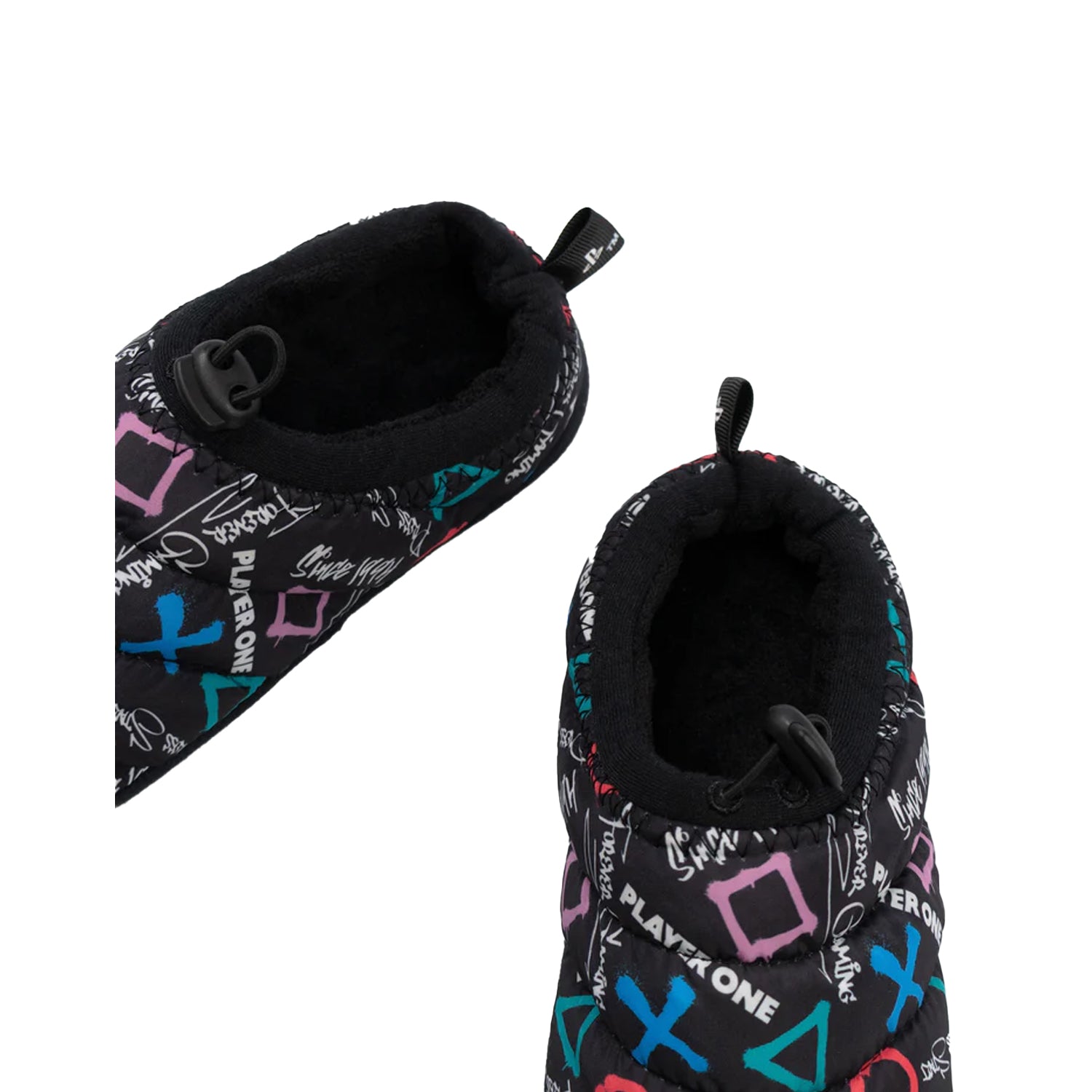 Black - Side - Playstation Boys Since 1994 Symbols Slippers