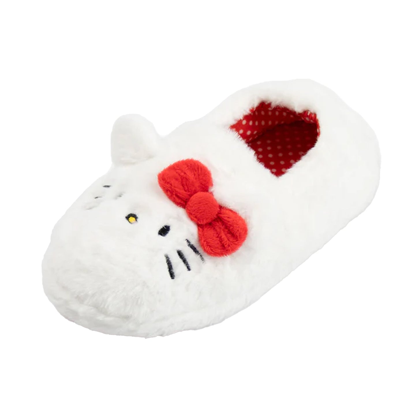 White-Red - Front - Hello Kitty Girls Character Face Slippers