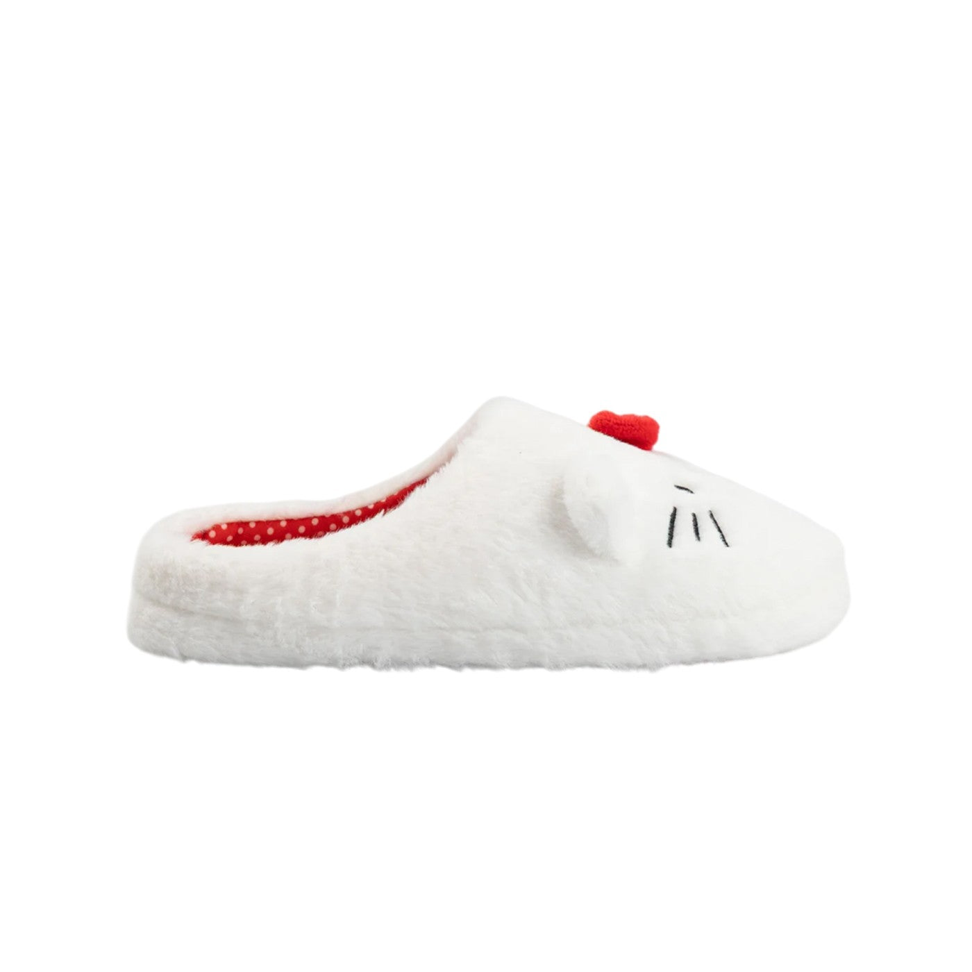 White - Back - Hello Kitty Womens-Ladies Character Face Slippers
