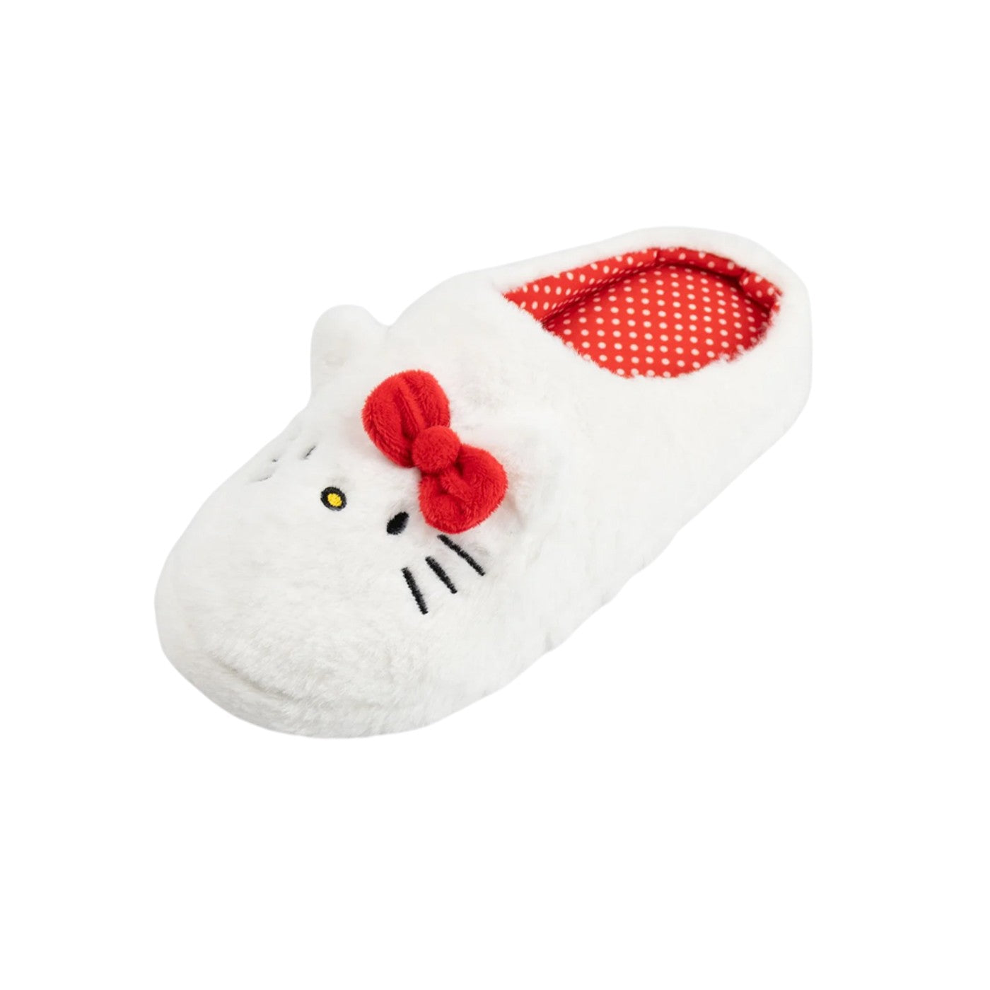 White - Side - Hello Kitty Womens-Ladies Character Face Slippers