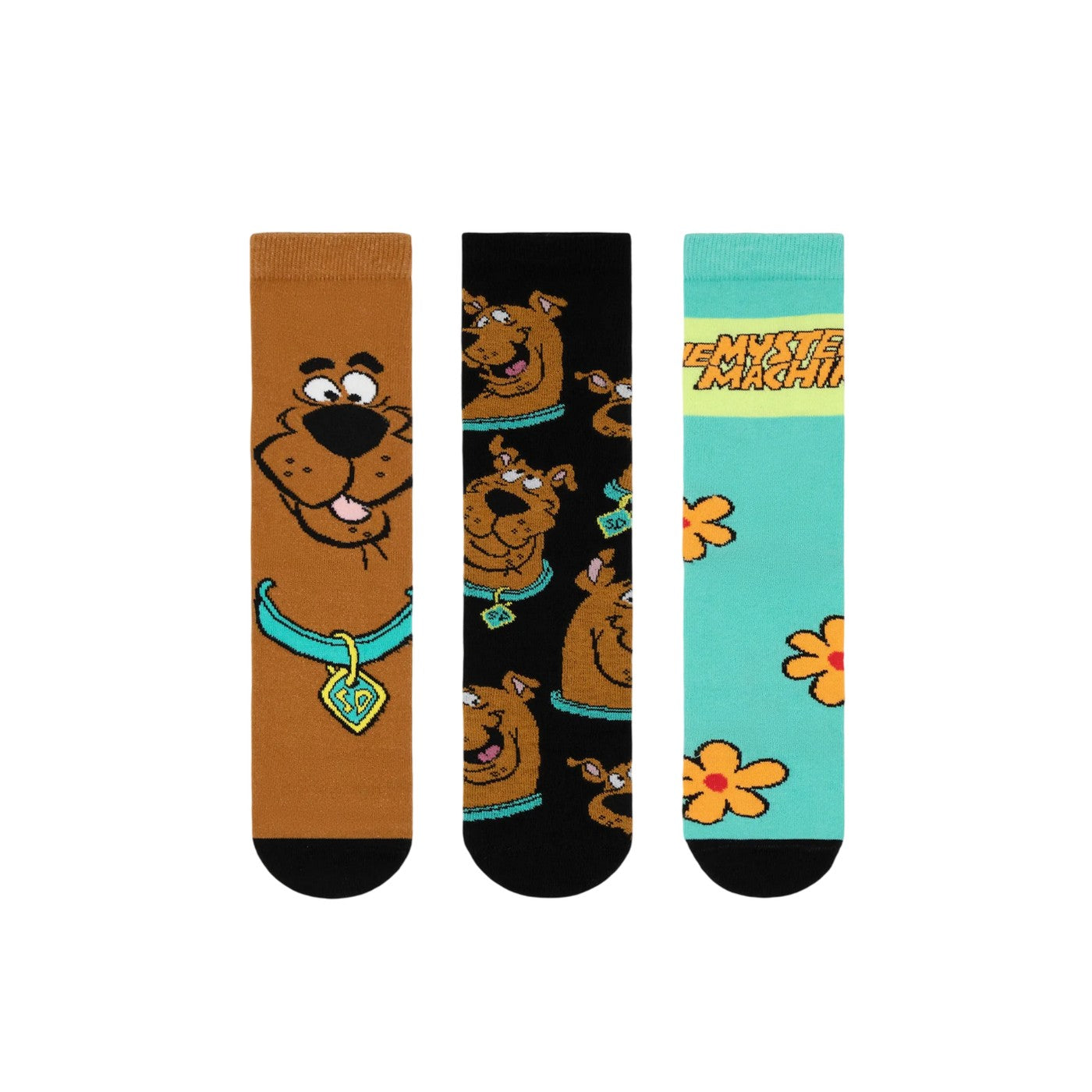 Multicoloured - Front - Scooby Doo Unisex Adult Character Calf-Length Socks (Pack of 3)