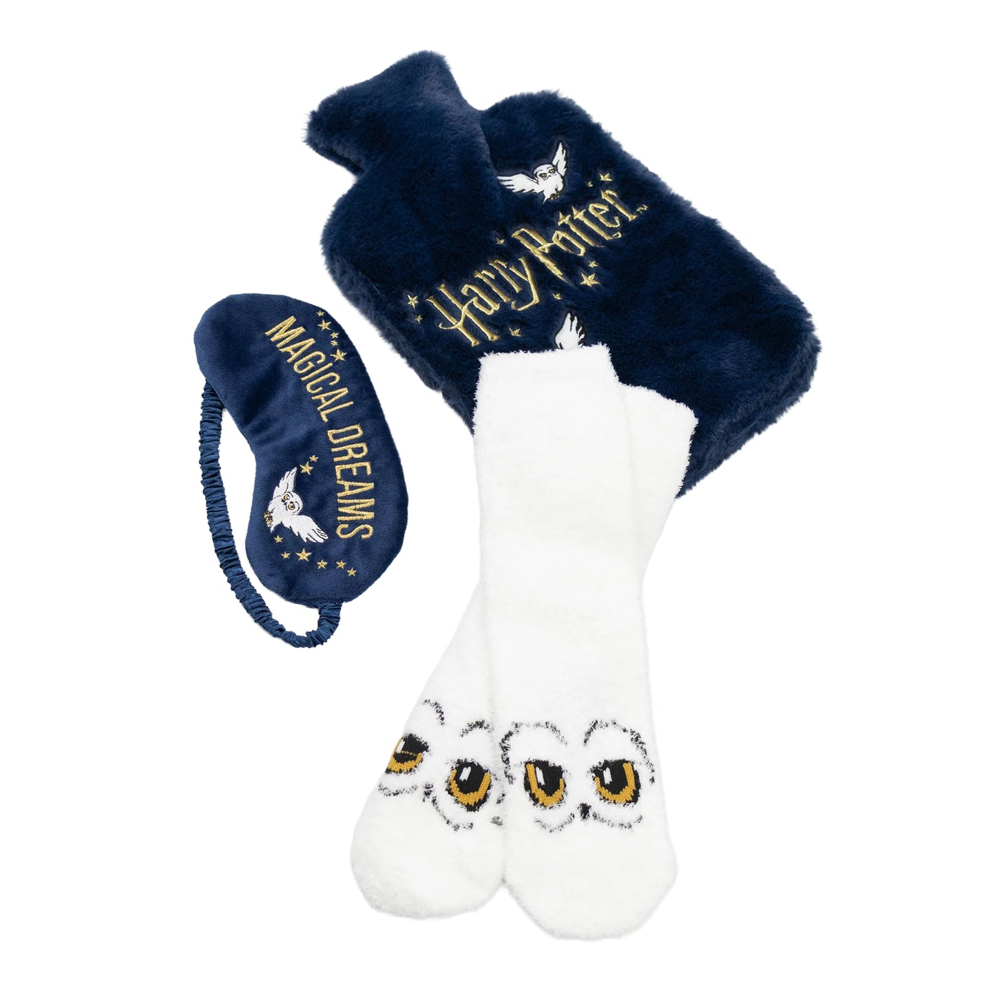 Blue-White - Back - Harry Potter Hedwig Hot Water Bottle Cover