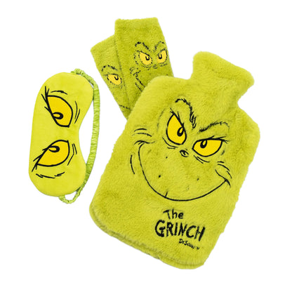 Green - Back - The Grinch Character Hot Water Bottle Cover (Pack of 3)