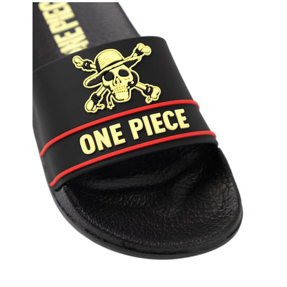 Black - Side - One Piece Boys Logo EVA Sliders