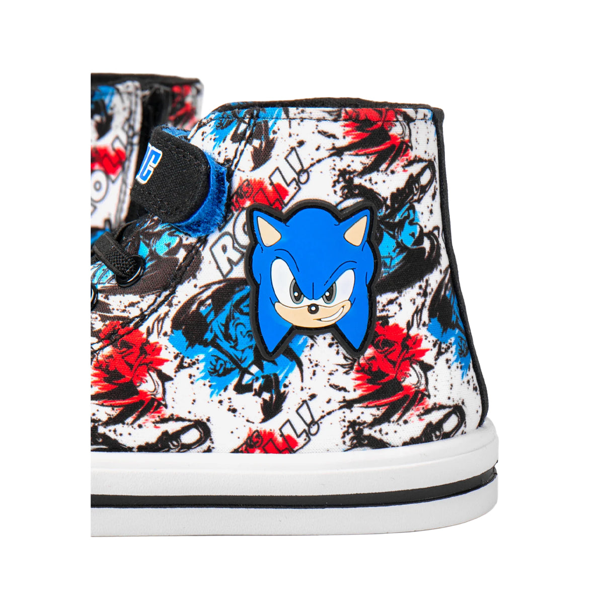 Black-White-Red - Side - Sonic The Hedgehog Boys Graffiti Lace Up Trainers