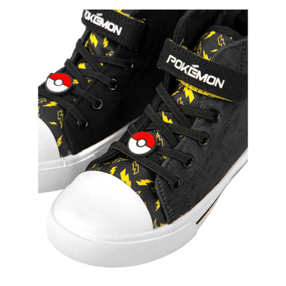 Black - Side - Pokemon Boys Pikachu Lace Up Trainers