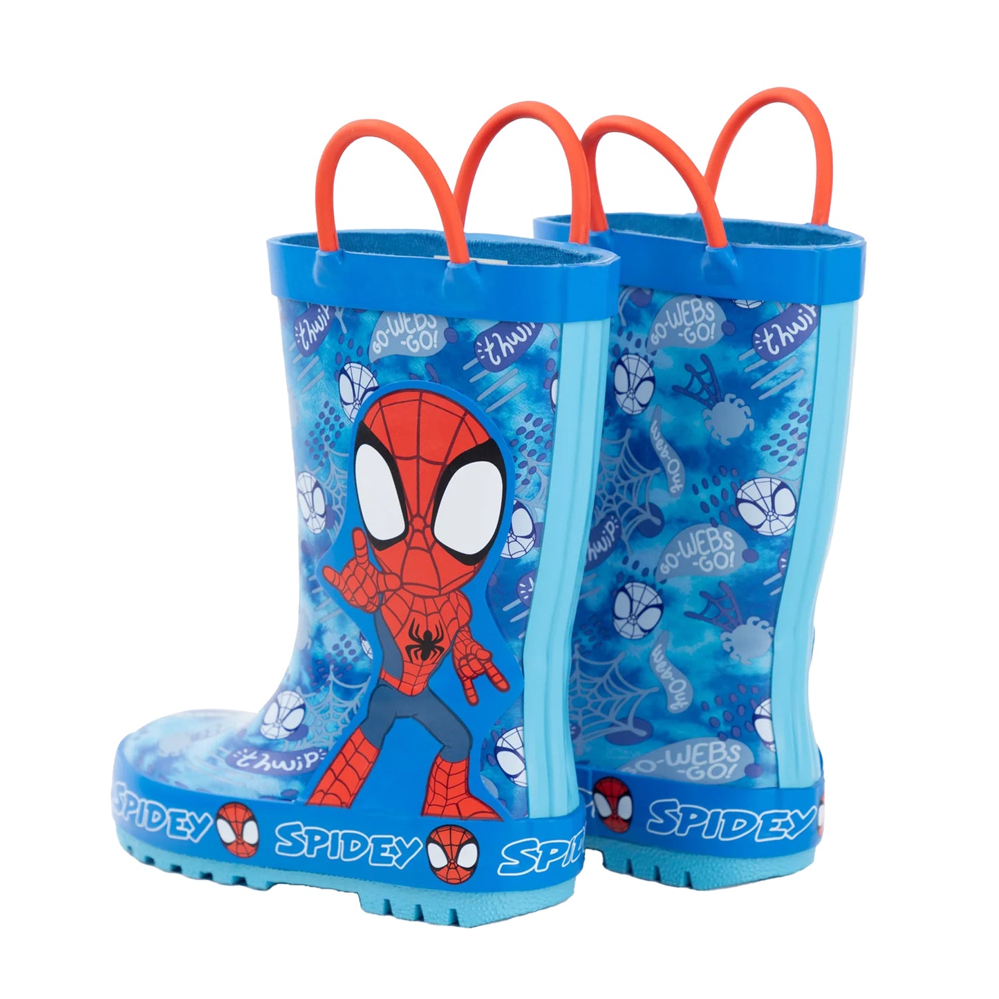 Blue-Red - Back - Spidey And His Amazing Friends Childrens-Kids Thwip Wellington Boots