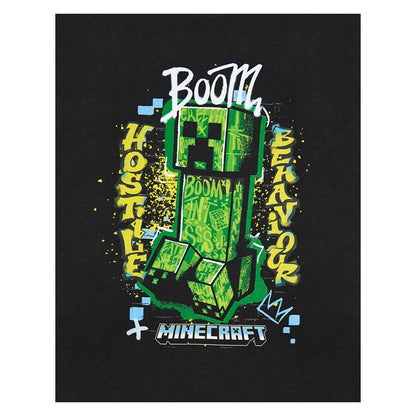 Black - Lifestyle - Minecraft Boys Hostile Behaviour Short-Sleeved T-Shirt