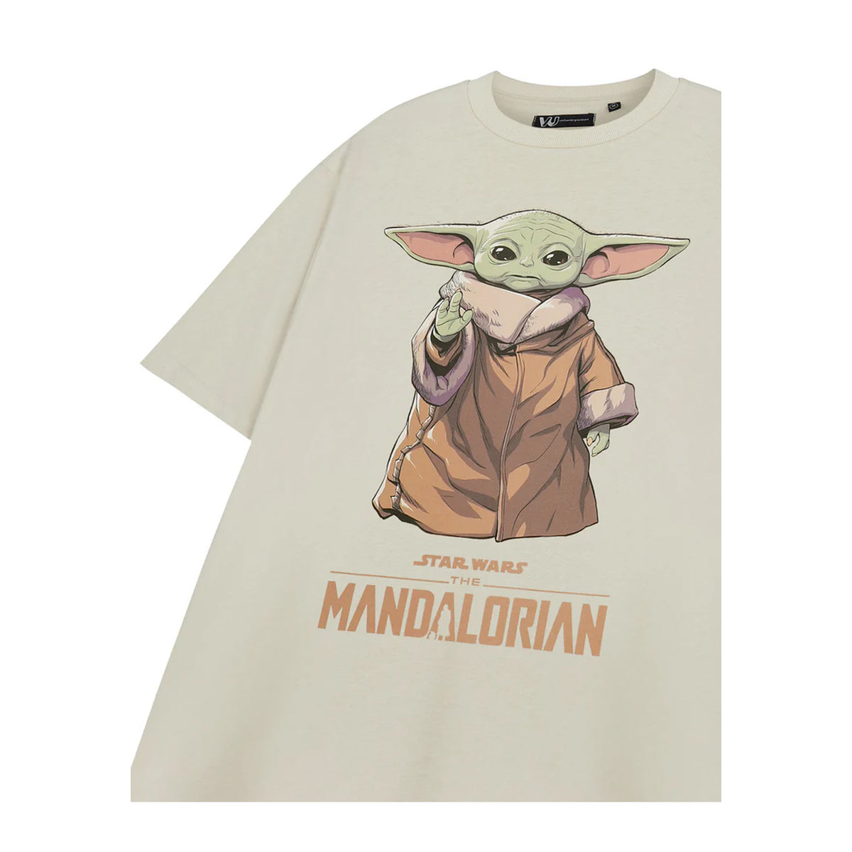 Beige - Side - Star Wars The Mandalorian Mens Grogu Short-Sleeved T-Shirt