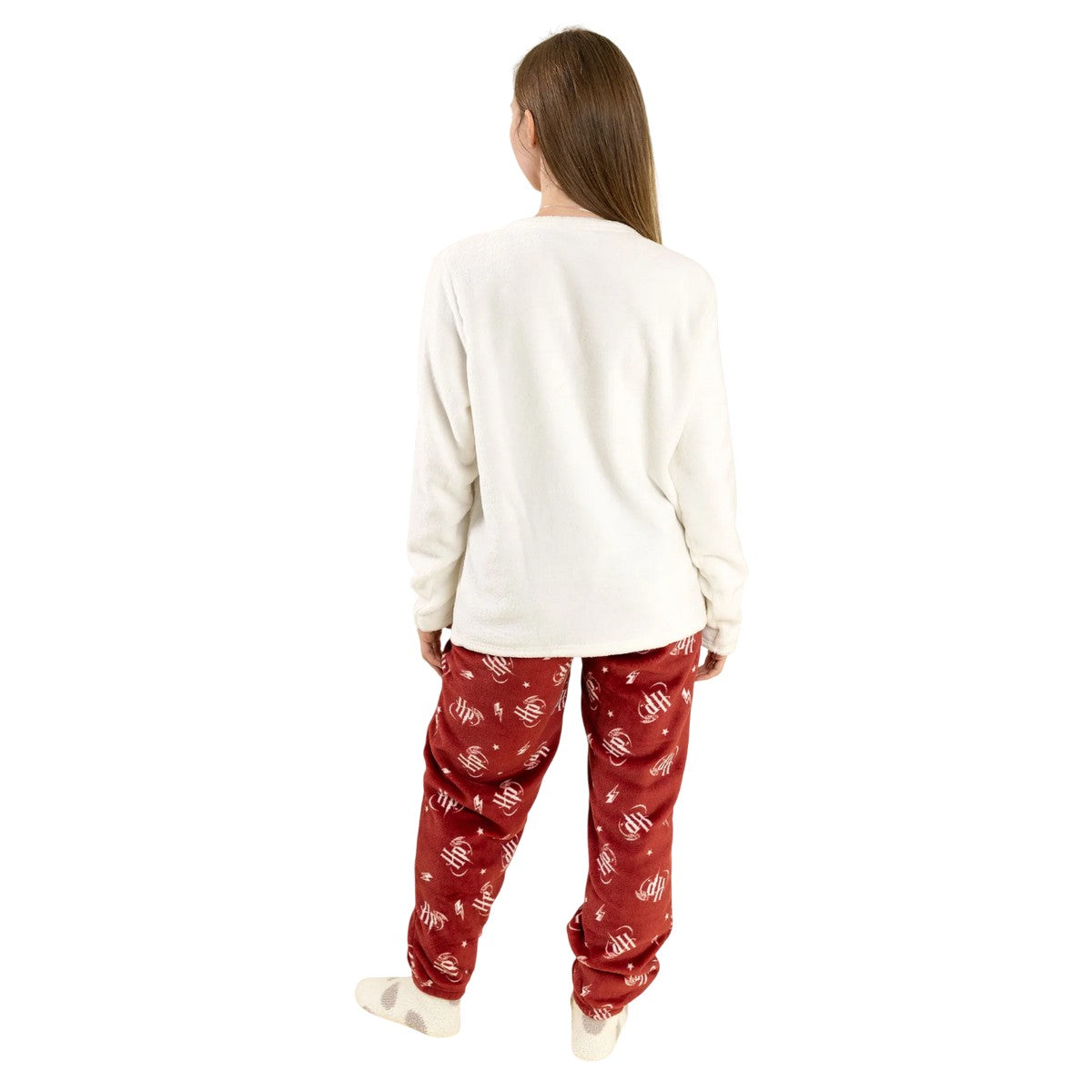 Off White - Back - Harry Potter Womens-Ladies Hedwig Long-Sleeved Long Pyjama Set