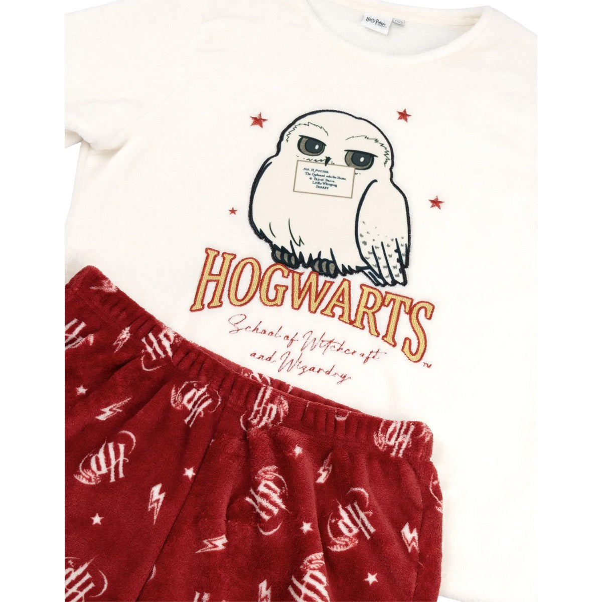 Off White - Lifestyle - Harry Potter Womens-Ladies Hedwig Long-Sleeved Long Pyjama Set