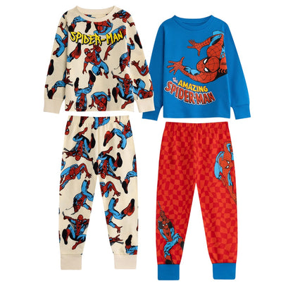 Multicoloured - Front - The Amazing Spider-Man Boys Long-Sleeved Long Pyjama Set (Pack of 2)