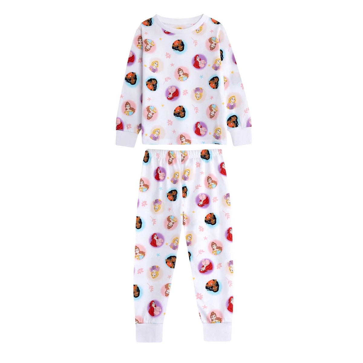 Multicoloured - Back - Disney Princess Girls Long-Sleeved Long Pyjama Set (Pack of 2)