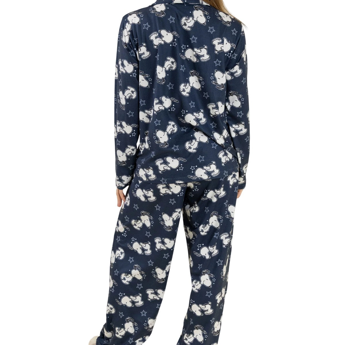 Blue - Lifestyle - Peanuts Womens-Ladies Snoopy Long-Sleeved Long Pyjama Set