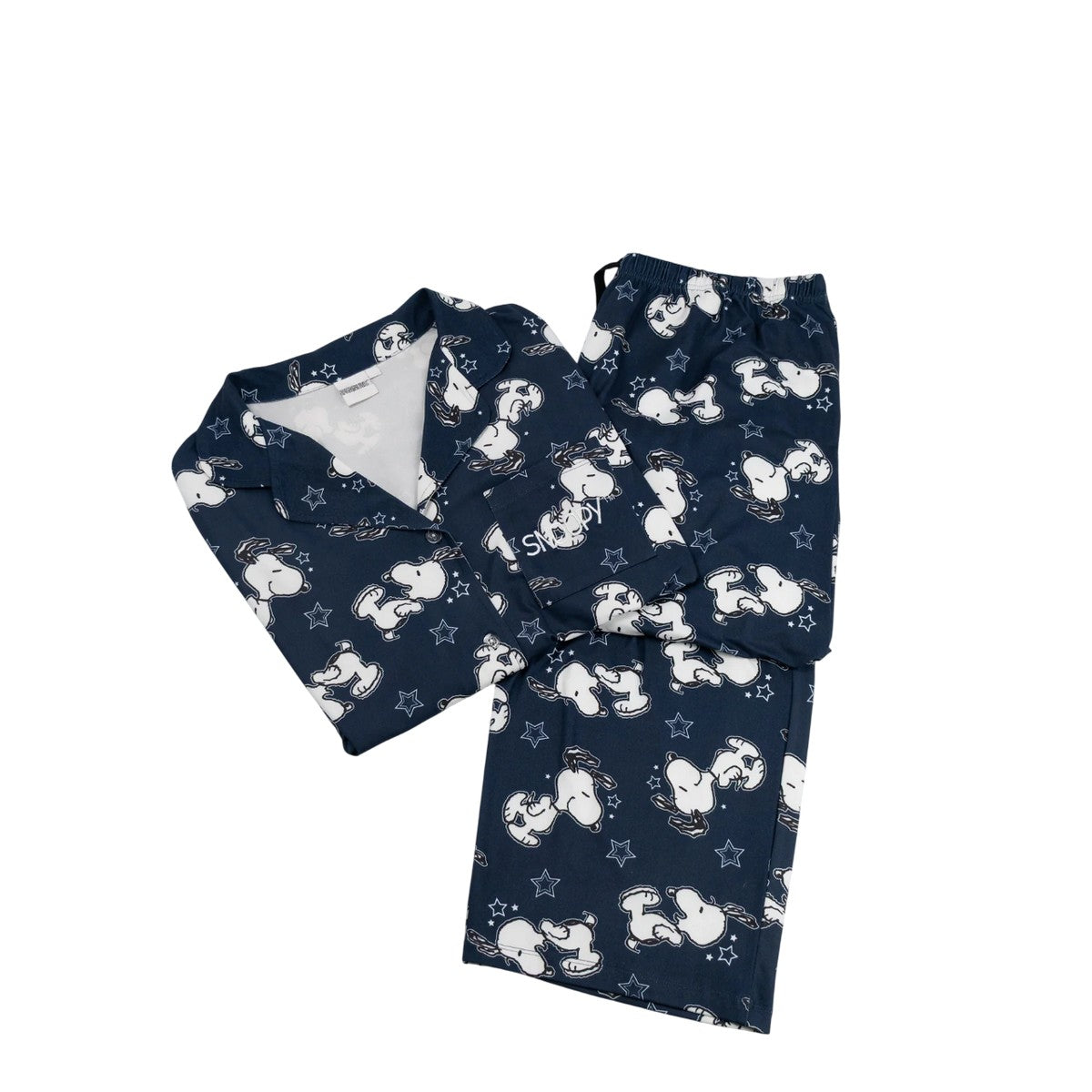 Blue - Front - Peanuts Womens-Ladies Snoopy Long-Sleeved Long Pyjama Set