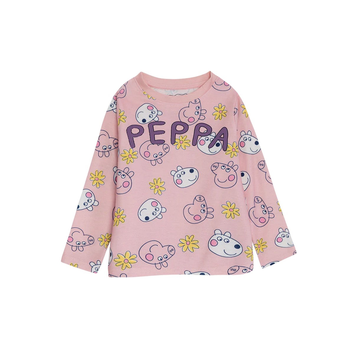 Multicoloured - Back - Peppa Pig Girls Character Long-Sleeved Long Pyjama Set (Pack of 2)