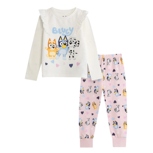 Cream - Front - Bluey Girls Character Long-Sleeved Long Pyjama Set