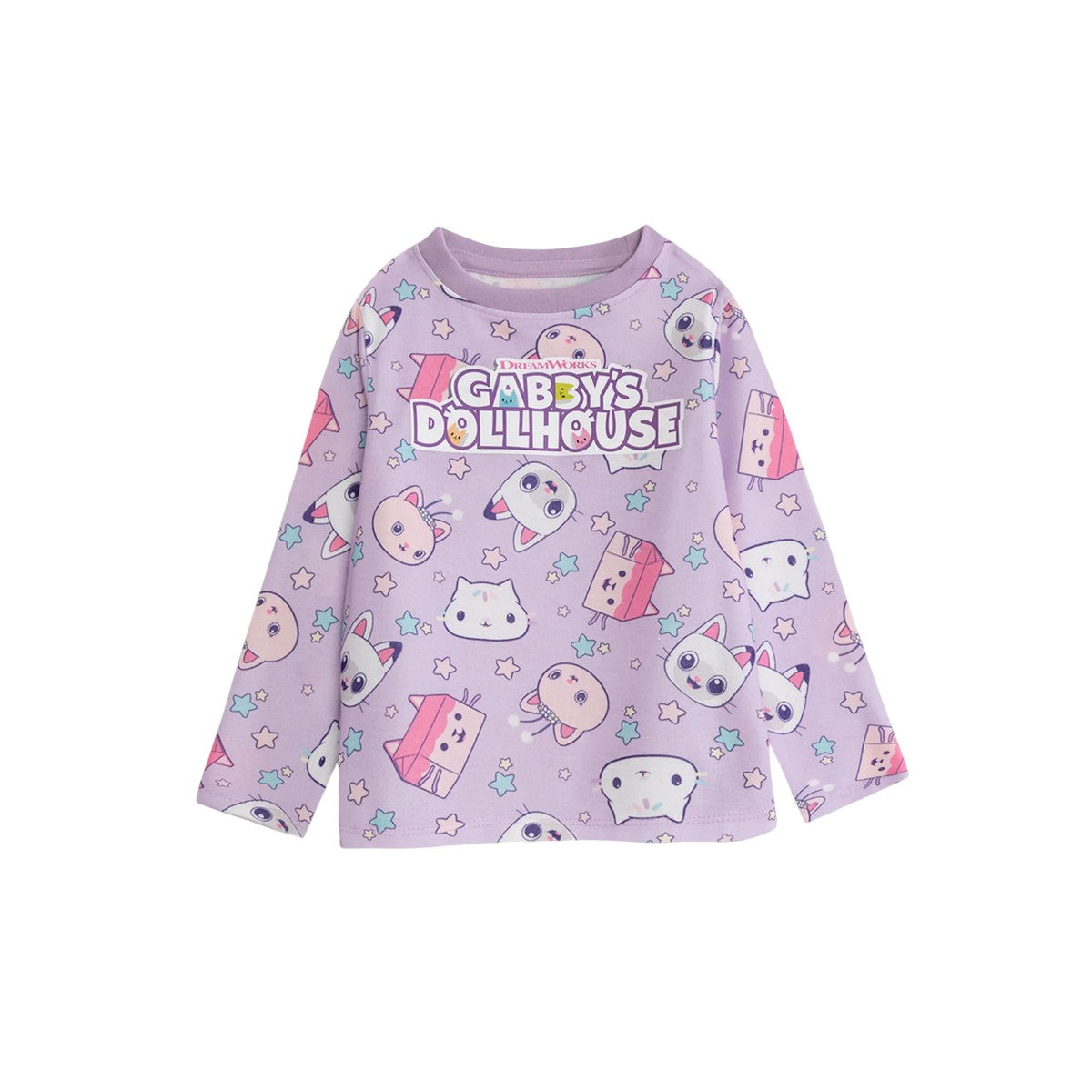 Multicoloured - Back - Gabby´s Dollhouse Girls Character Long-Sleeved Long Pyjama Set (Pack of 2)