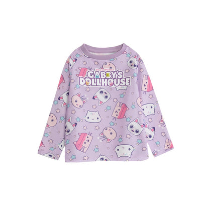 Multicoloured - Back - Gabby´s Dollhouse Girls Character Long-Sleeved Long Pyjama Set (Pack of 2)