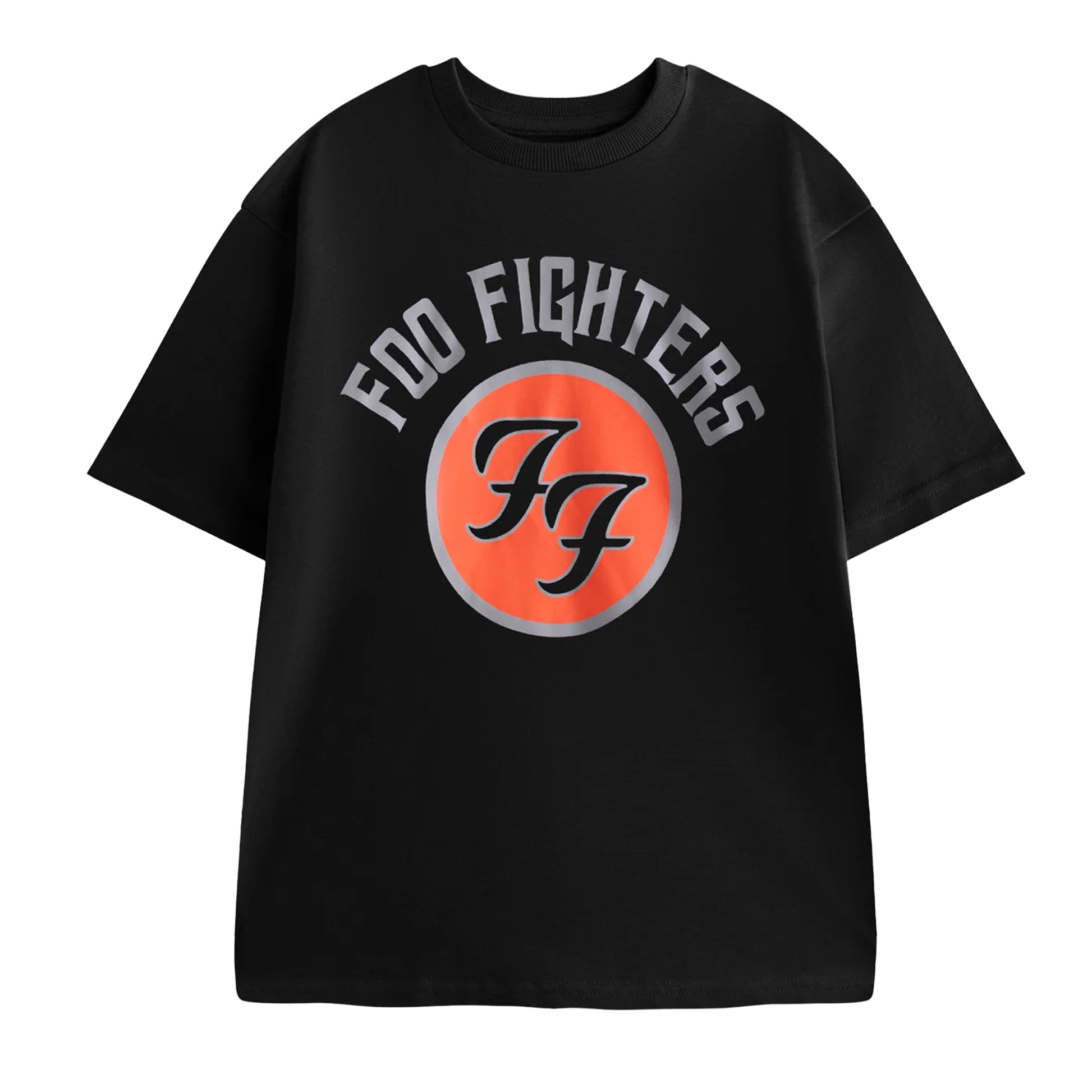 Black - Side - Foo Fighters Mens Logo Short-Sleeved Long Pyjama Set
