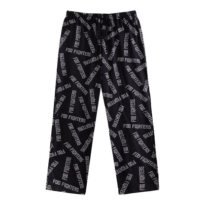 Black - Lifestyle - Foo Fighters Mens Logo Short-Sleeved Long Pyjama Set