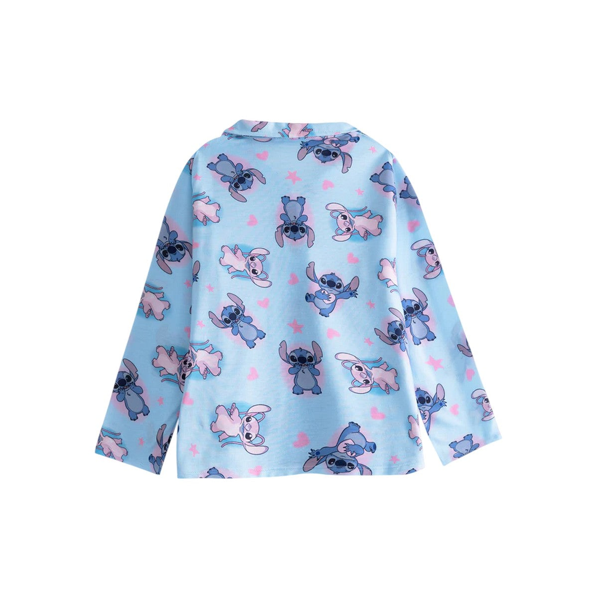 Blue - Back - Lilo & Stitch Girls Character Long-Sleeved Long Pyjama Set