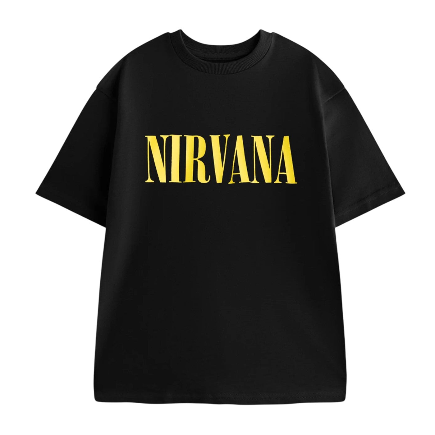 Black - Back - Nirvana Mens Logo Short-Sleeved Long Pyjama Set
