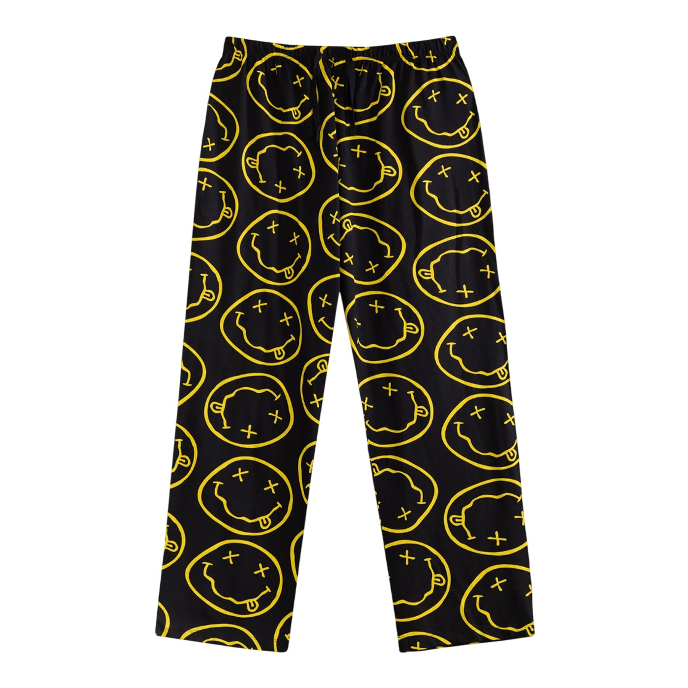 Black - Lifestyle - Nirvana Mens Logo Short-Sleeved Long Pyjama Set