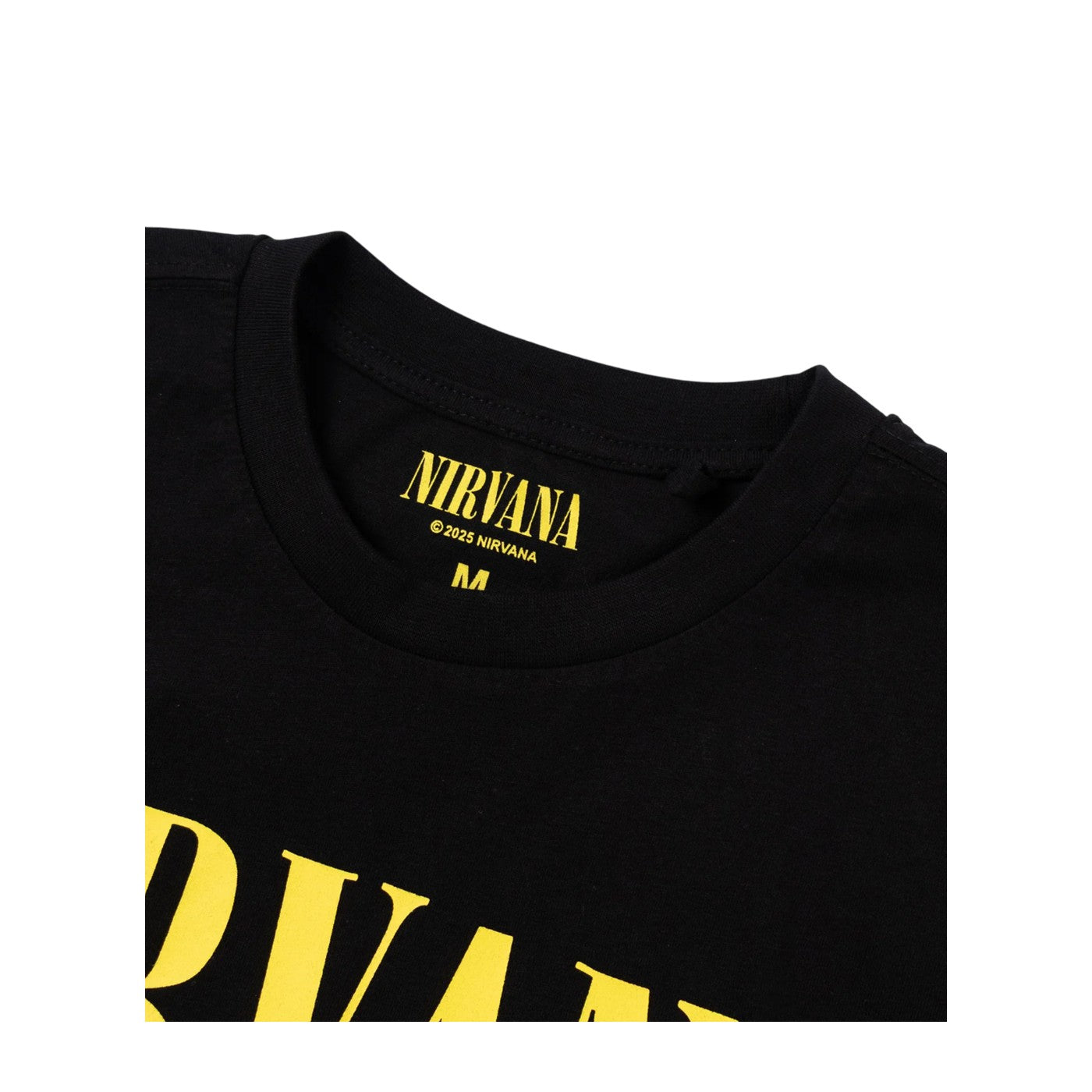 Black - Pack Shot - Nirvana Mens Logo Short-Sleeved Long Pyjama Set