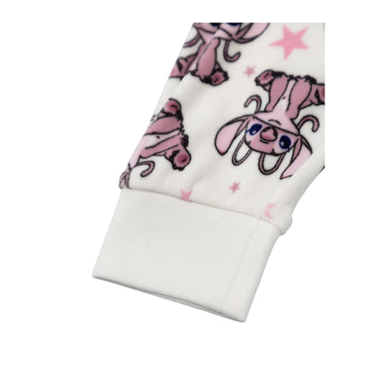 Pink - Side - Lilo & Stitch Girls Angel Long-Sleeved Long Pyjama Set