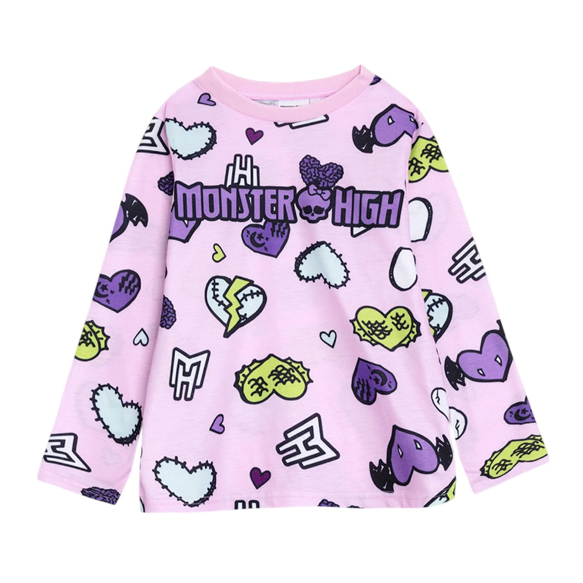 Multicoloured - Back - Monster High Girls Long-Sleeved Long Pyjama Set (Pack of 3)