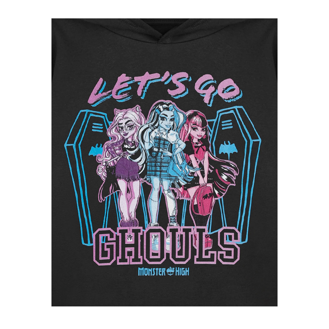 Black - Side - Monster High Girls Let´s Go Ghouls Hoodie
