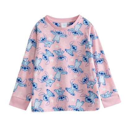 Pink-White - Back - Lilo & Stitch Girls Stitch Long-Sleeved Long Pyjama Set (Pack of 3)