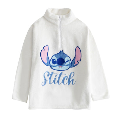 Pink-White - Side - Lilo & Stitch Girls Stitch Long-Sleeved Long Pyjama Set (Pack of 3)