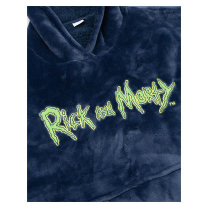 Black - Side - Rick And Morty Mens Character Hoodie Blanket