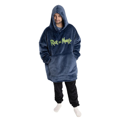 Black - Front - Rick And Morty Mens Character Hoodie Blanket